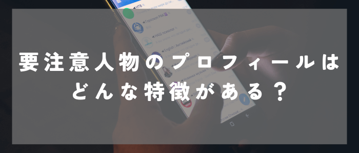 マッチングアプリの要注意人物のプロフィール