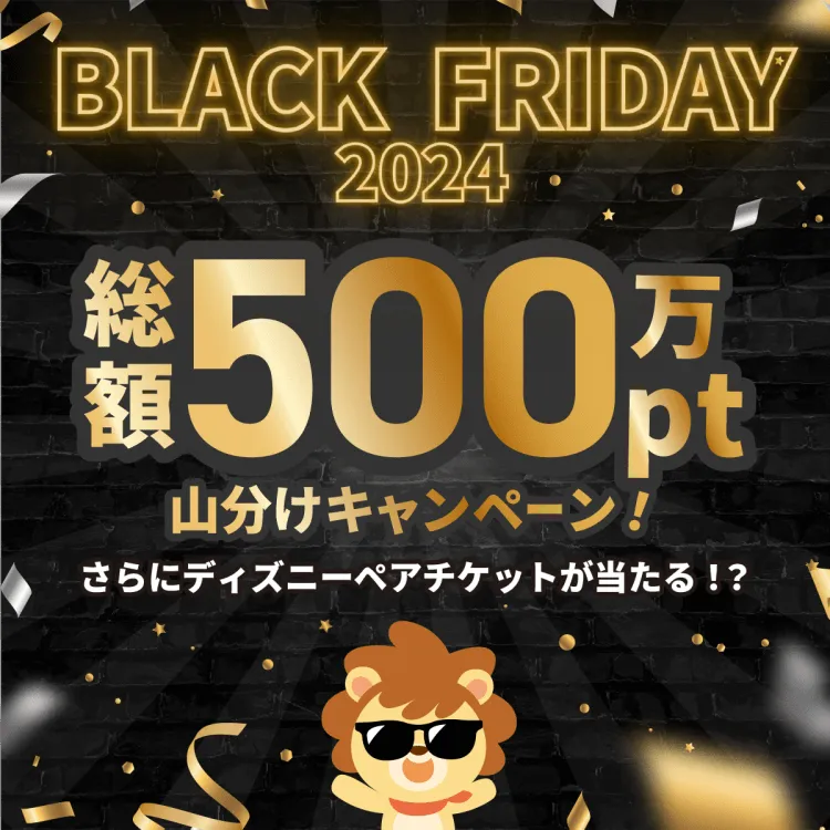 BLACK FRIDAY 2024 総額500万pt 山分けキャンペーン！