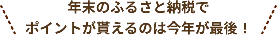 年末のふるさと納税でポイントが貰えるのは今年が最後！