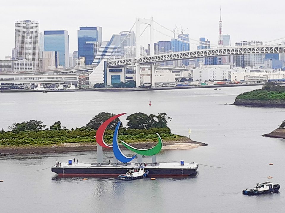 東京パラリンピックのオブジェ撤去