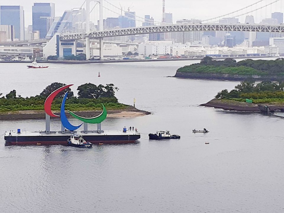 東京パラリンピックのオブジェ撤去
