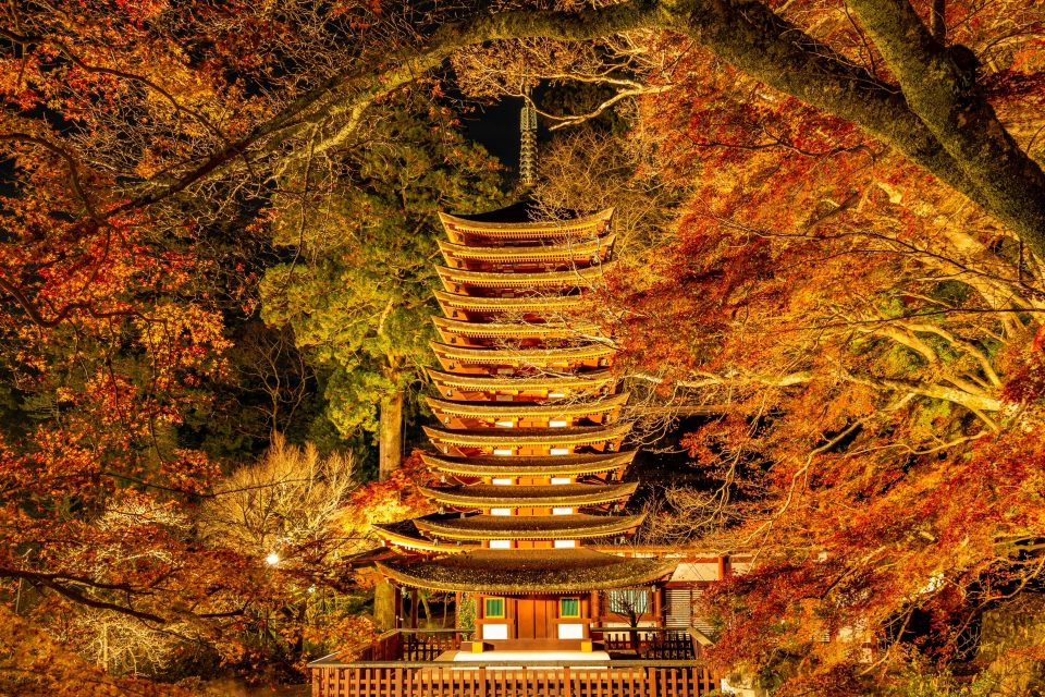 奈良紅葉名所談山神社の紅葉ライトアップ